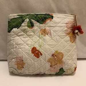Verandah Quilted Floral Clutch, Shell Zipper Pull